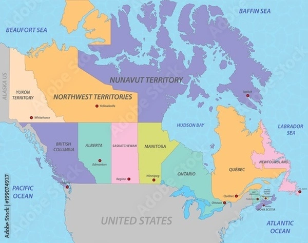 Fototapeta Map of Canada
