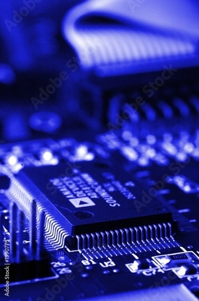 Obraz composant electronique bleu