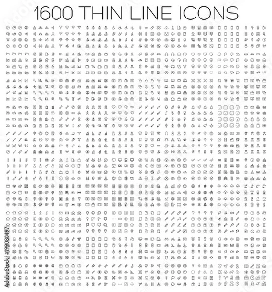 Obraz Zestaw ikon płaski