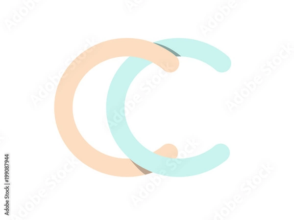 Fototapeta CC Initial Logo for your startup venture