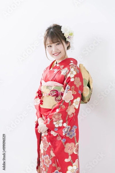 Fototapeta 振袖の着物を着た女性
