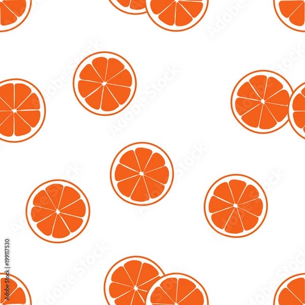 Fototapeta Seamless pattern of orange slice. 