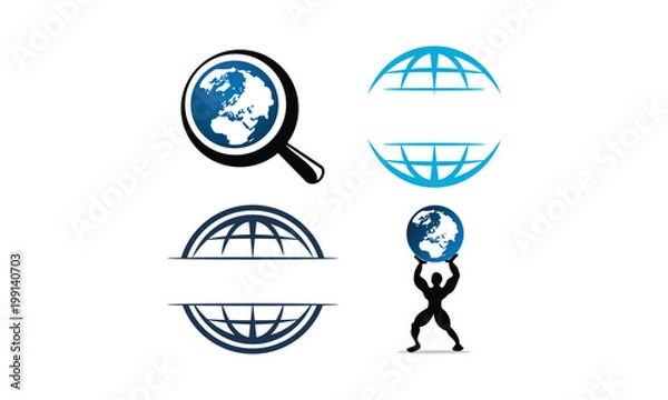 Obraz World Globe Logo Design Template Set
