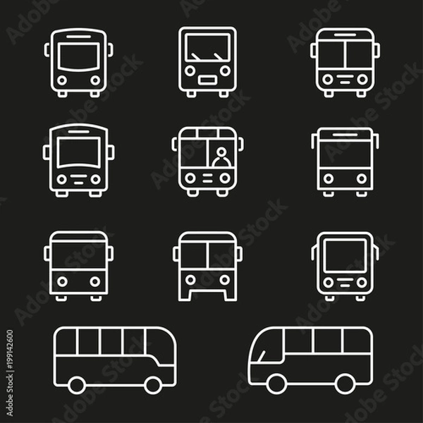 Fototapeta Bus line vector icon. Editable stroke.