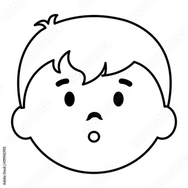 Obraz happy little boy head character vector illustration design