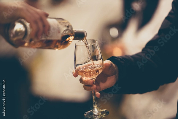 Obraz Rose Wine Glass Tasting - top best view 