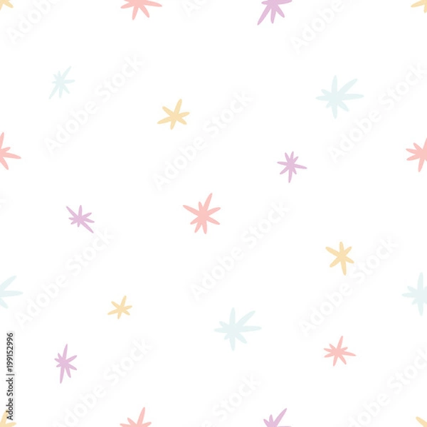 Fototapeta Seamless pattern of multicolored cartoon sparkles