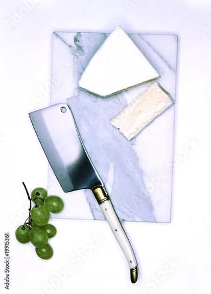 Fototapeta Käse Messer und Trauben
