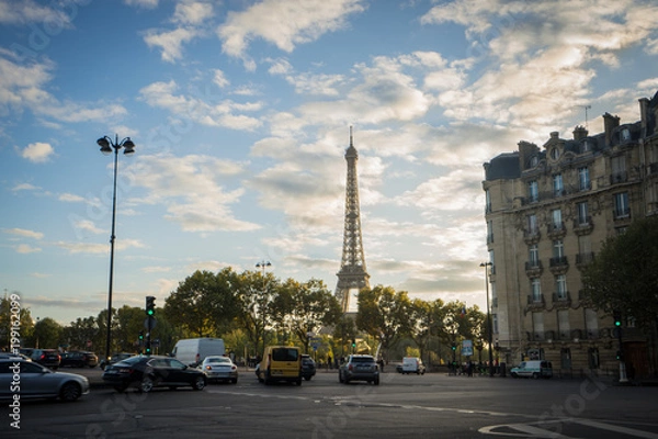 Fototapeta Beautiful scene with Eiffle