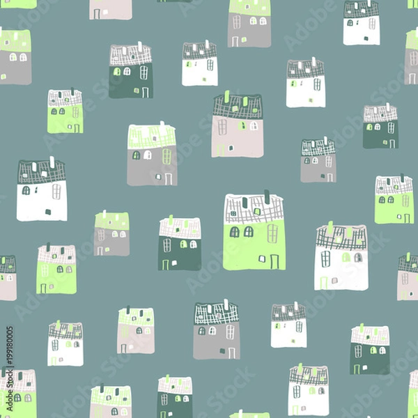 Obraz Vector seamless pattern with houses