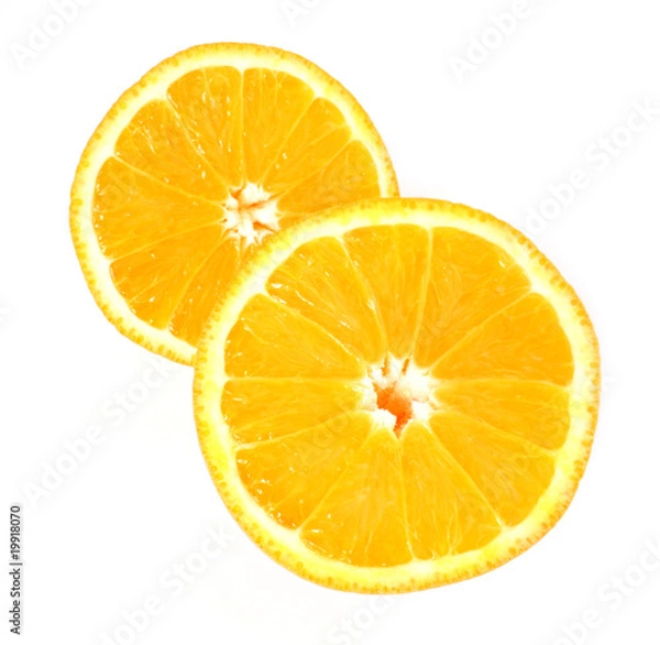 Fototapeta half an orange isolated over a white background