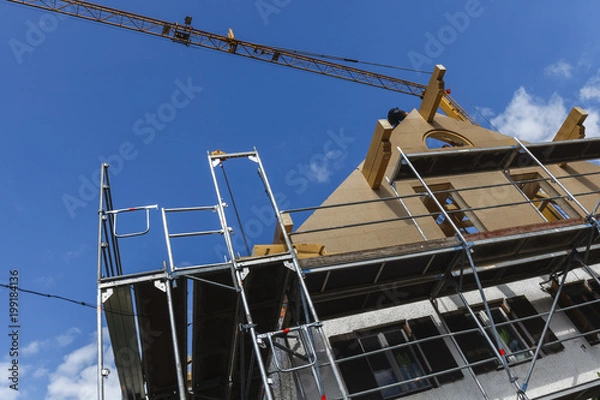 Obraz Ein neues Dach entsteht - auf der Baustelle