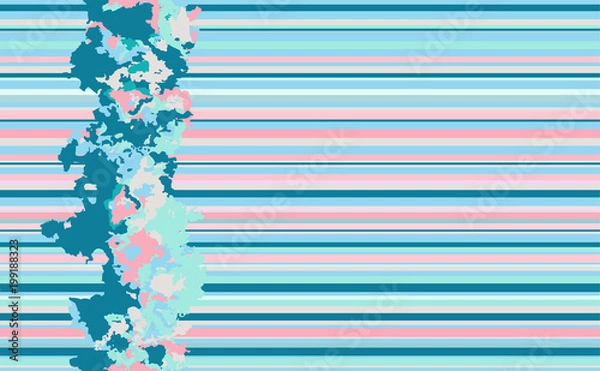Fototapeta Seamless horizontal lines pattern. Vector blue background