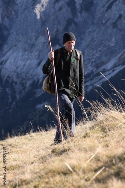 Obraz Wanderer in den Allgäuer Bergen