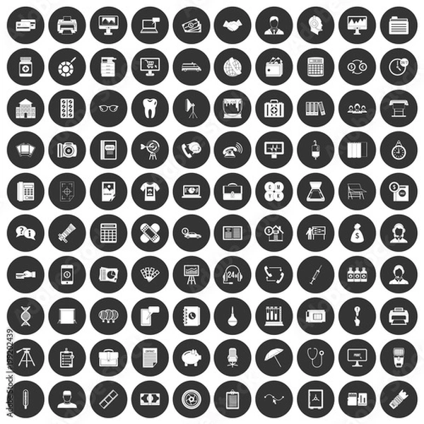 Obraz 100 department icons set black circle