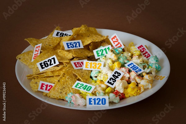 Obraz Harmful food additives.