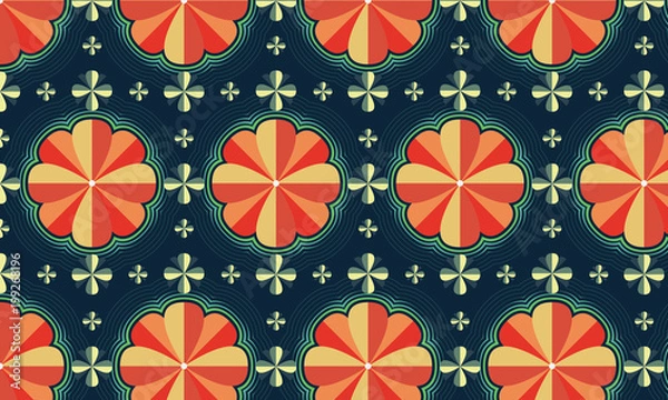 Obraz Colorful flower seamless pattern background. vector illustration