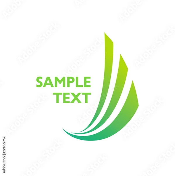 Obraz Green vector icon logo three abstract stripes