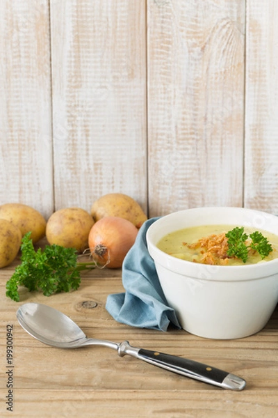 Obraz Potato soup with roasted onions