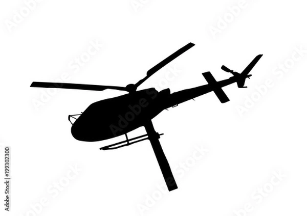 Obraz silhouette helicopter vector