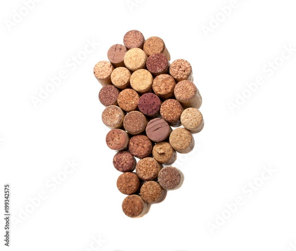 Fototapeta Wine corks on the white or background