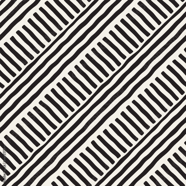 Obraz Hand drawn seamless repeating pattern with lines tiling. Grungy freehand background texture.