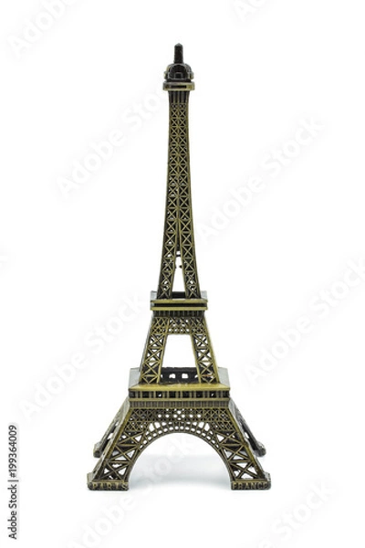 Obraz Statue of eiffel tower isolated on white background