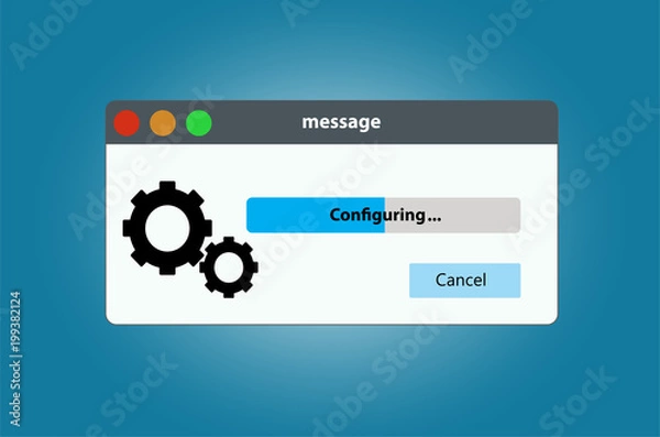 Fototapeta Progress bar system configuration settings.