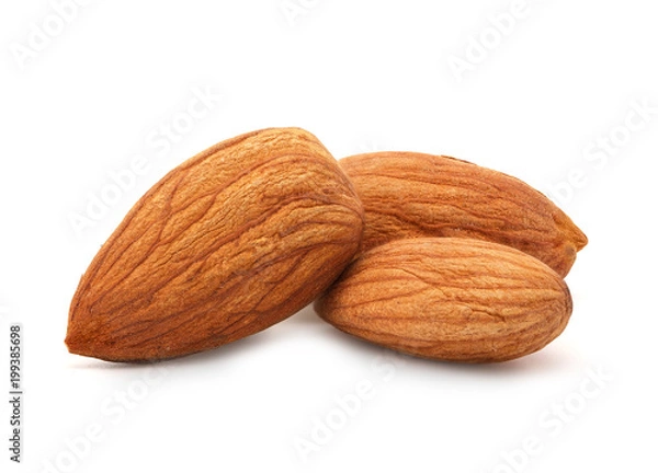 Fototapeta almonds isolated on a white background.