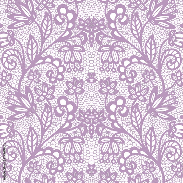 Fototapeta Lace seamless pattern with flowers