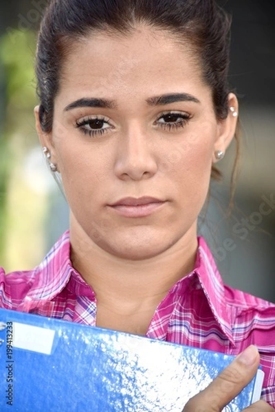 Obraz Adult Female Student With Notebooks