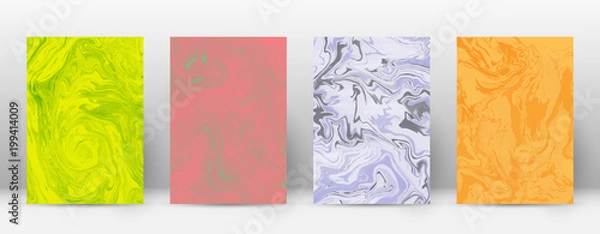 Fototapeta Abstract cover. Modern design template. Admirable suminagashi marble. Minimalistic hipster flyer design. Popular trendy abstract cover. Vector illustration.