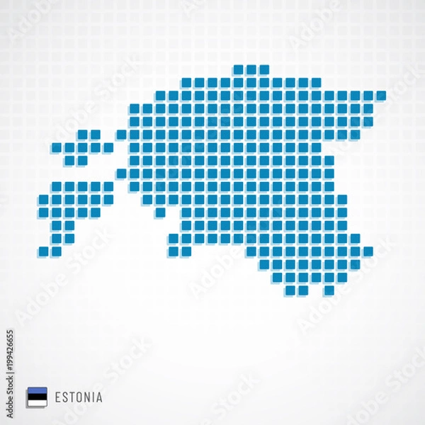 Obraz Estonia map and flag icon