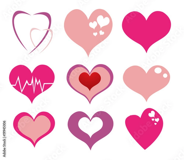 Fototapeta Trendy Hearts