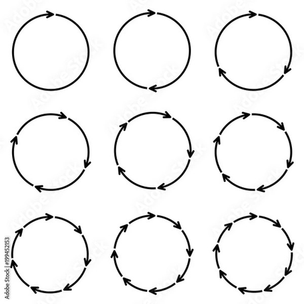 Obraz Vector  black circle arrows for infographic