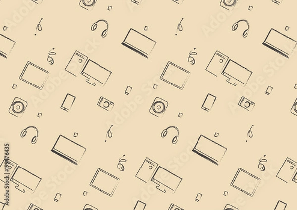 Obraz Background pattern vector IT equipment