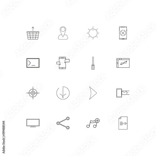 Fototapeta Internet Of Things simple linear icons set. Outlined vector icons
