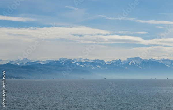 Obraz Light mountain landscape. Lake Leman