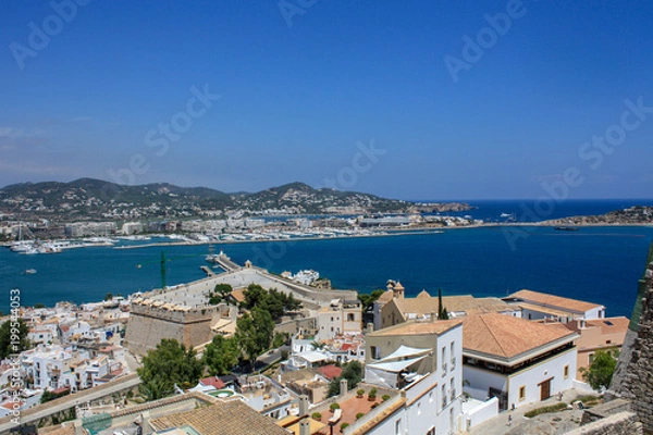 Fototapeta View from castle to Eivissa port
