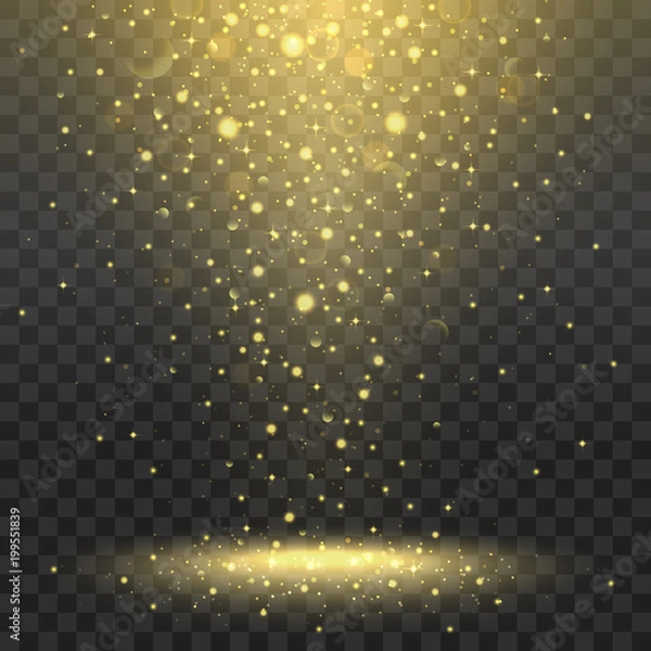 Obraz Gold spotlights on transparent background