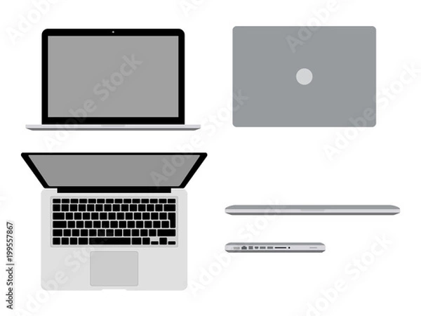 Obraz MacBook Pro w różnych pozycjach Ilustracja wektorowa