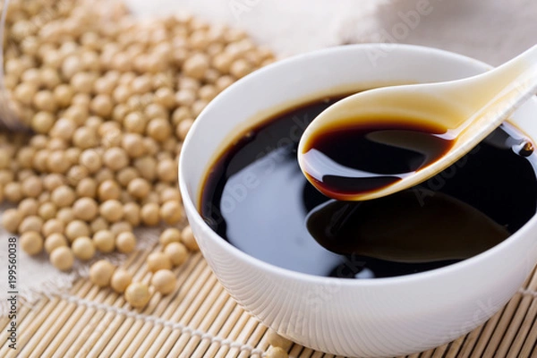 Obraz Sos sojowy w łyżce