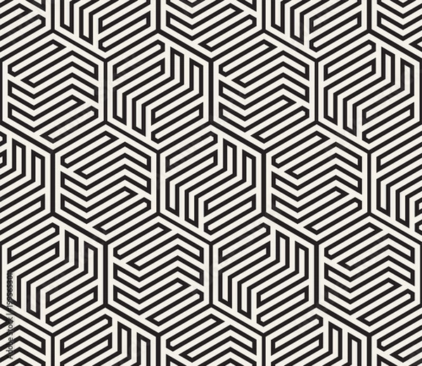 Fototapeta Vector seamless pattern. Modern stylish abstract texture. Repeating geometric tiles