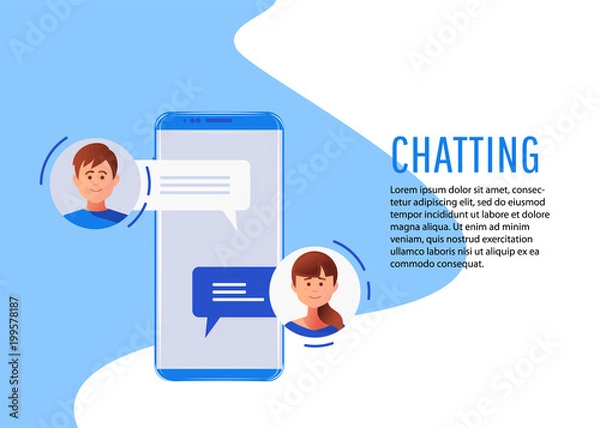 Fototapeta Social networking concept. Chatting