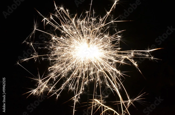 Fototapeta Sparkler fireworks on a black background