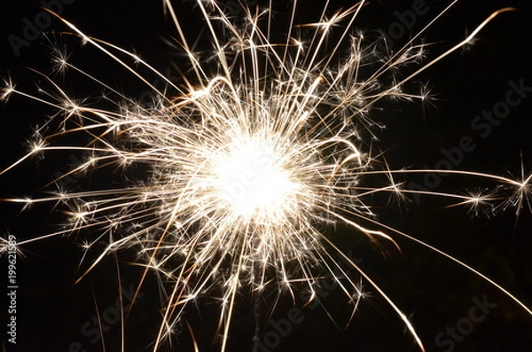 Fototapeta Sparkler fireworks at night