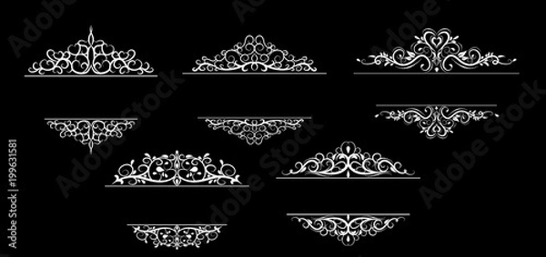 Fototapeta Vintage vector swirl frame set