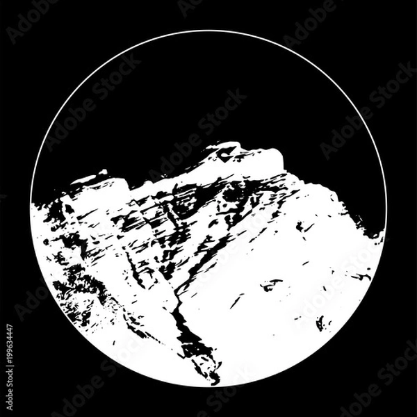 Fototapeta Miss Cascade Mountain In A Circle On Black Background