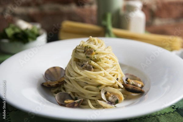 Obraz italian clams spaghetti