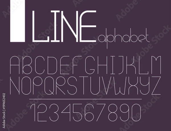 Fototapeta The modern line font
